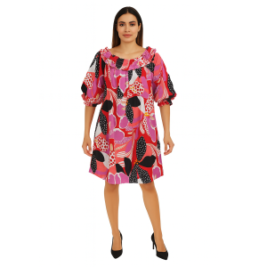Tropical Bloom Off-Shoulder Dress