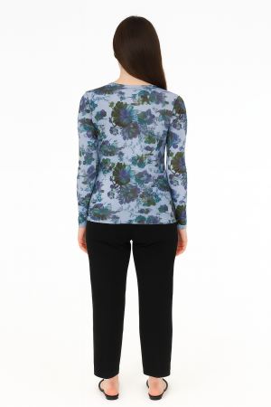 BCBGMAXAZRIA Floral Long Sleeve Top – Size L - Image 2