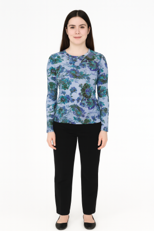 BCBGMAXAZRIA Floral Long Sleeve Top – Size L