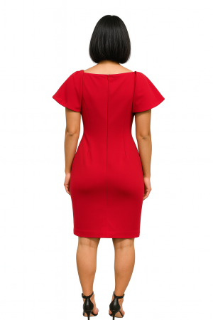 Badgley Mischka Flutter Sleeve Sheath Dress – Size 4 - Image 2