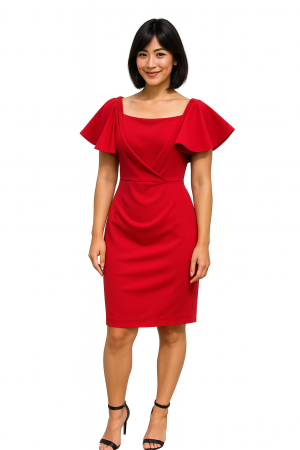 Badgley Mischka Flutter Sleeve Sheath Dress – Size 4