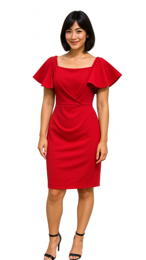 Badgley Mischka Flutter Sleeve Sheath Dress – Size 4