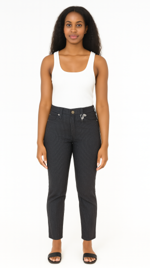 Frame Le High Straight Pinstripe Jeans - Size 24