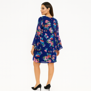 Karl Lagerfeld Midnight Garden Bell Sleeve Dress - Image 2