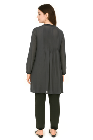 Rag & Bone Sheer Black Pleated Tunic Top – Size XS - Image 2