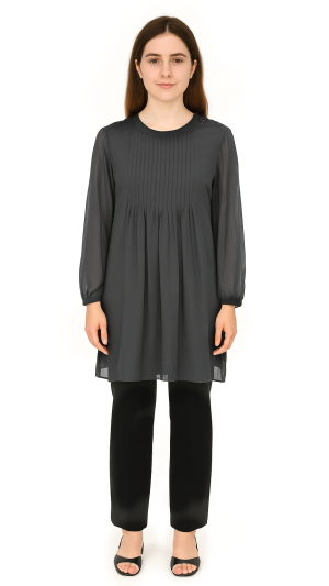 Rag & Bone Sheer Black Pleated Tunic Top – Size XS