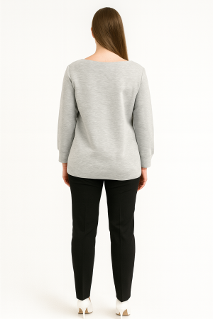Rebecca Minkoff Light Grey Boat Neck Sweatshirt – Size S - Image 2
