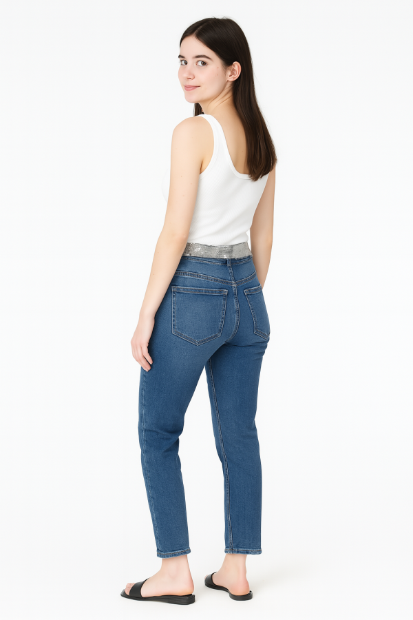 IRO Sequin-Waist Skinny Jeans – Size 24 - Image 2