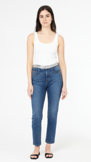 IRO Sequin-Waist Skinny Jeans – Size 24
