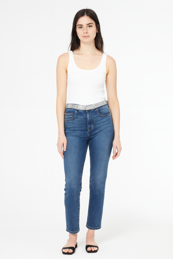 IRO Sequin-Waist Skinny Jeans – Size 24