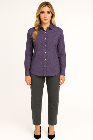 Adaptation Purple Patterned Button-Up Shirt - Size M