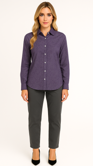 Adaptation Purple Patterned Button-Up Shirt - Size M
