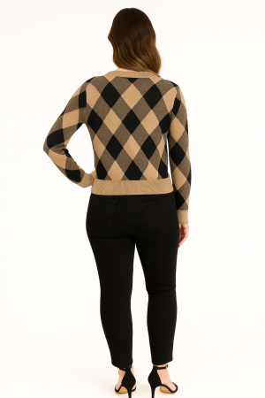 BCBGMAXAZRIA Argyle Sweater - Size XS - Image 2