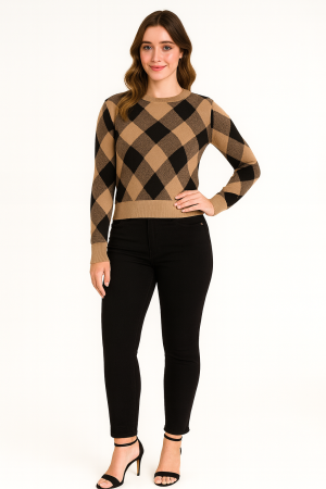 BCBGMAXAZRIA Argyle Sweater - Size XS