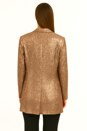 Rose Gold Sequin Blazer by BCBGMAXAZRIA – Size L - Image 2