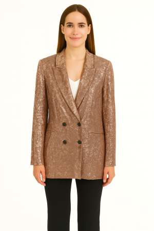 Rose Gold Sequin Blazer by BCBGMAXAZRIA – Size L