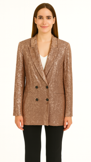 Rose Gold Sequin Blazer by BCBGMAXAZRIA – Size L