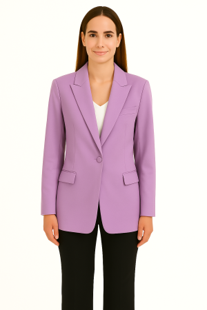 BCBGMAXAZRIA Lavender Single-Button Blazer – Size 4