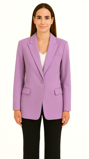 BCBGMAXAZRIA Lavender Single-Button Blazer – Size 4