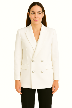BCBGMAXAZRIA White Double-Breasted Blazer – Size XL