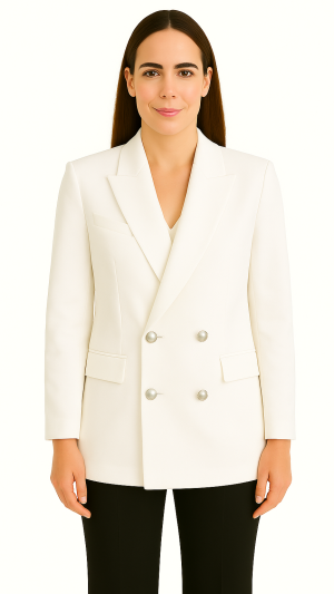 BCBGMAXAZRIA White Double-Breasted Blazer – Size XL