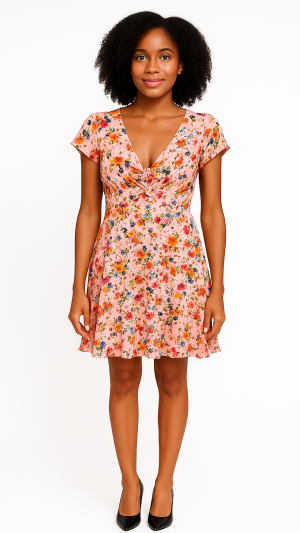 BCBGENERATION Pink Floral Mini Dress – Size 4