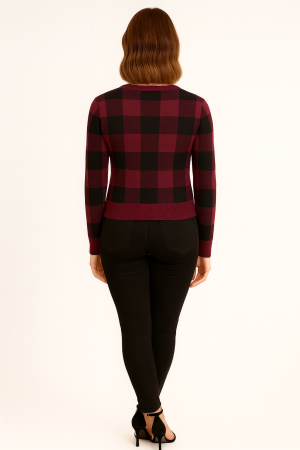 BCBGMAXAZRIA Plaid Sweater – Size XS - Image 2