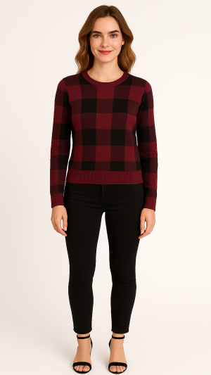 BCBGMAXAZRIA Plaid Sweater – Size XS