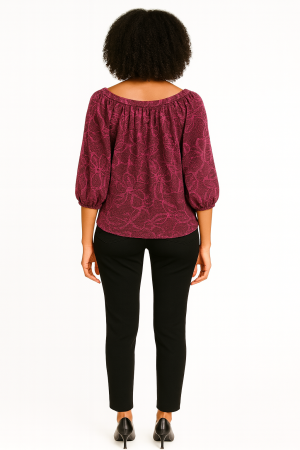 Bagatelle Collection Floral Textured Top - Size M - Image 2