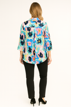 Boho Chic Floral Button-Up Blouse – Size XS - Image 2