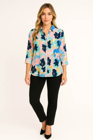 Boho Chic Floral Button-Up Blouse – Size XS