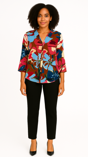 Boho Chic Floral Button-Up Top - Size XS