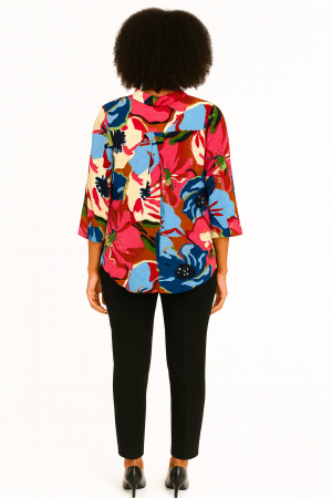 Boho Chic Floral Button-Up Top - Size XS - Image 2