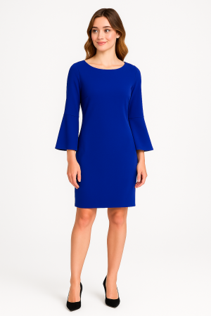 Calvin Klein Royal Blue Bell Sleeve Sheath Dress – Size 6
