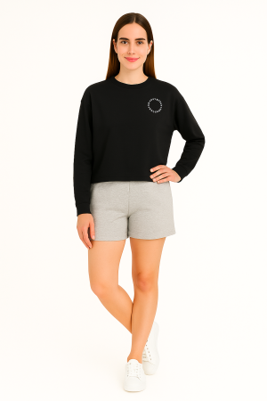DKNY Black Long Sleeve Logo Sweatshirt – Size XS
