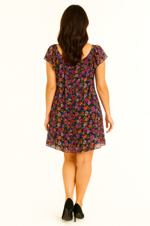 Elena Baldi Sheer Floral Dress, Size L - Image 2