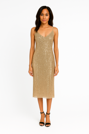 Elogenation Gold Sequin Slip Dress – Size 0