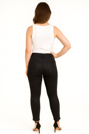 J Brand Black Croc-Pattern Skinny Pants - Size 25 - Image 2