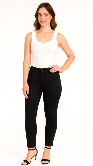 J Brand Black Croc-Pattern Skinny Pants - Size 25