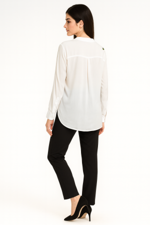 Joena Embroidered White Cotton Blouse - Image 2