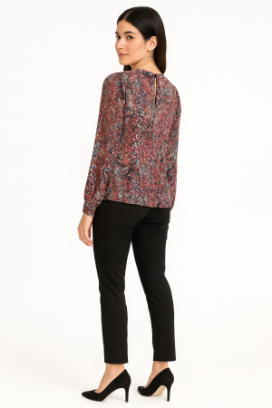 Nicholas Long Sleeve Printed Viscose Top – Size 2 - Image 2